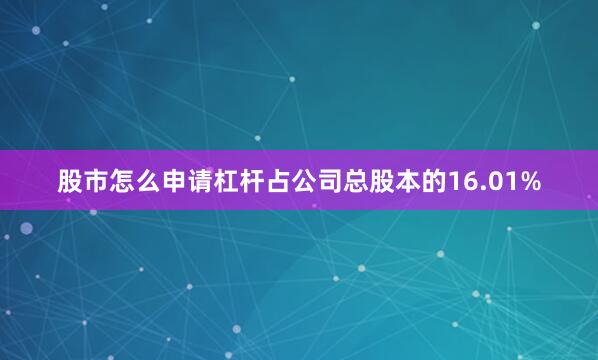股市怎么申请杠杆占公司总股本的16.01%